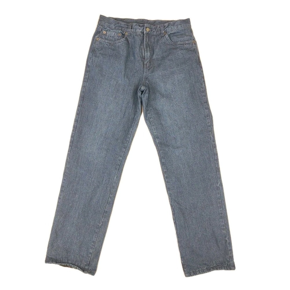 Adventuridge Flannel Lined Jeans 36X32 Straight Leg Dark Blue Denim Zip Fly Mens
